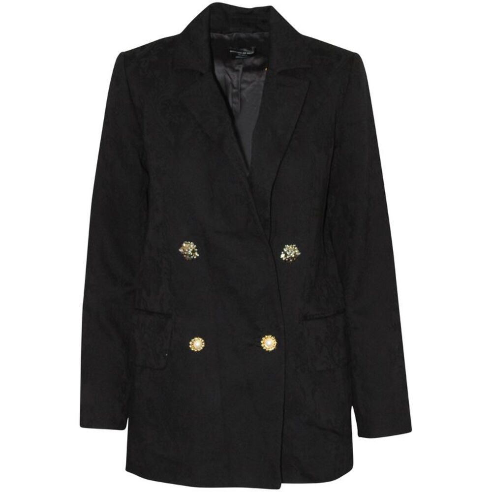 Mother of Pearl Double-Breasted Jacket in Black Organic Cotton